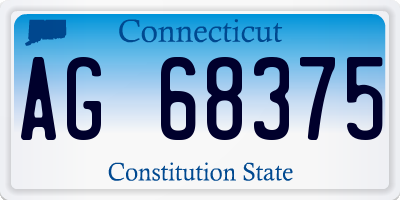 CT license plate AG68375