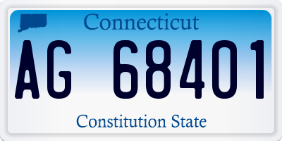CT license plate AG68401
