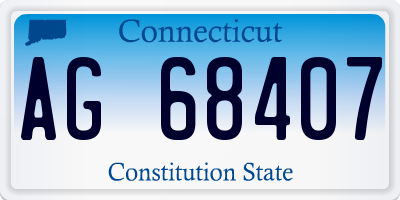 CT license plate AG68407