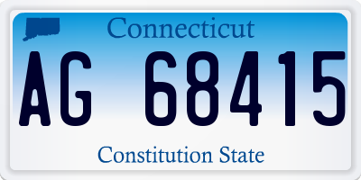 CT license plate AG68415
