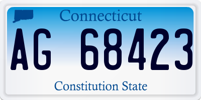 CT license plate AG68423