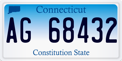 CT license plate AG68432
