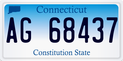 CT license plate AG68437