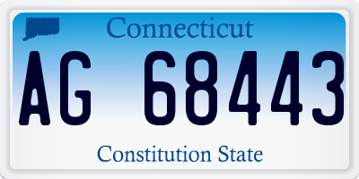 CT license plate AG68443
