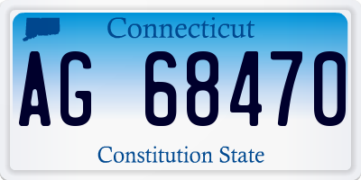 CT license plate AG68470