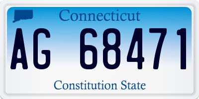 CT license plate AG68471