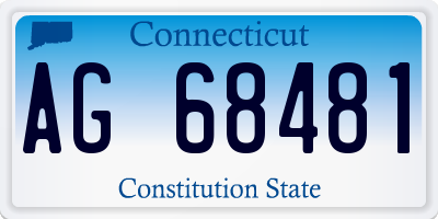 CT license plate AG68481