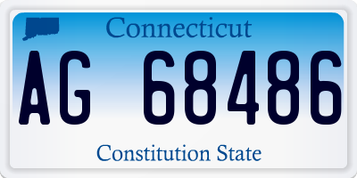 CT license plate AG68486
