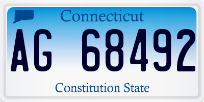 CT license plate AG68492