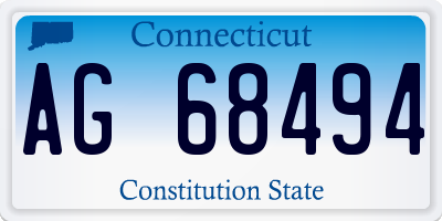 CT license plate AG68494