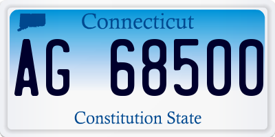 CT license plate AG68500