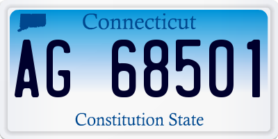 CT license plate AG68501