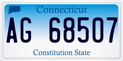 CT license plate AG68507