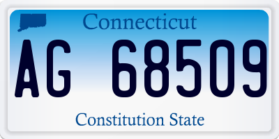 CT license plate AG68509