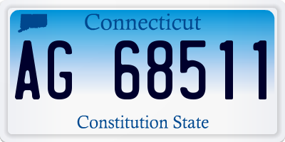 CT license plate AG68511
