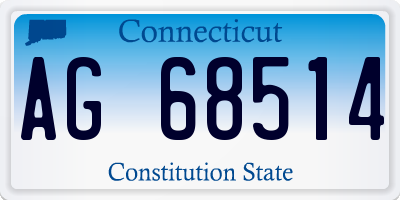CT license plate AG68514