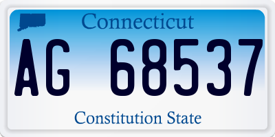 CT license plate AG68537