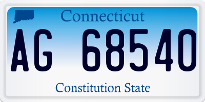 CT license plate AG68540