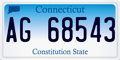 CT license plate AG68543