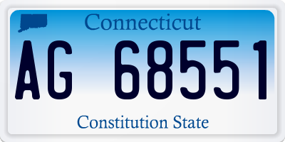 CT license plate AG68551