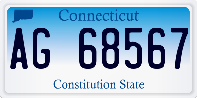 CT license plate AG68567