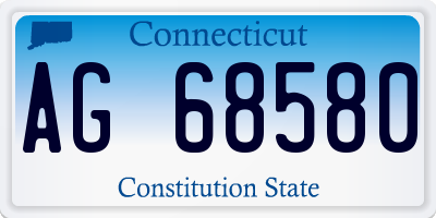 CT license plate AG68580