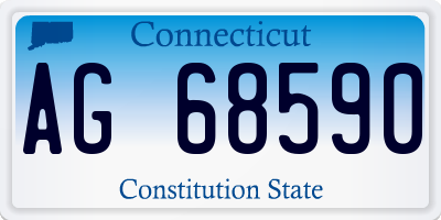 CT license plate AG68590