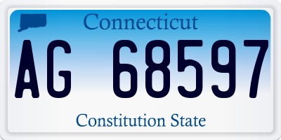 CT license plate AG68597