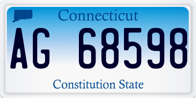 CT license plate AG68598