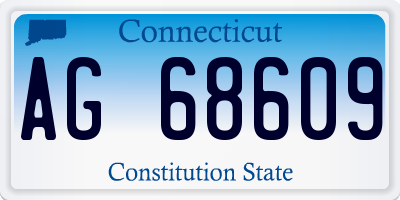 CT license plate AG68609