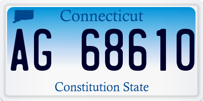 CT license plate AG68610