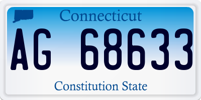 CT license plate AG68633