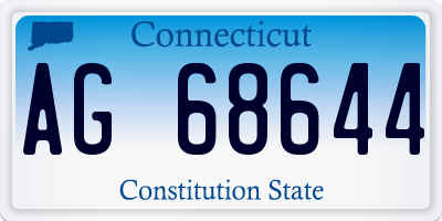 CT license plate AG68644