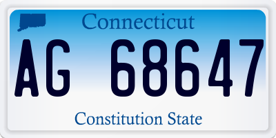 CT license plate AG68647