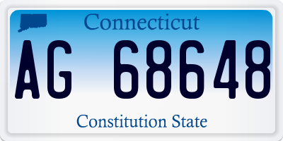 CT license plate AG68648