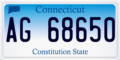 CT license plate AG68650