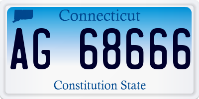 CT license plate AG68666