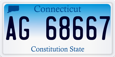 CT license plate AG68667