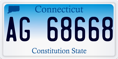 CT license plate AG68668
