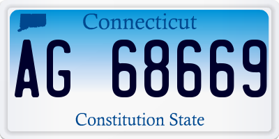 CT license plate AG68669