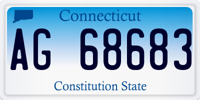 CT license plate AG68683