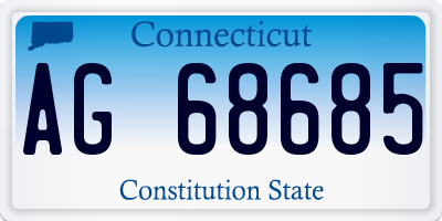 CT license plate AG68685