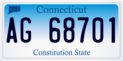 CT license plate AG68701
