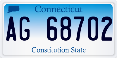 CT license plate AG68702