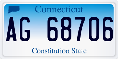 CT license plate AG68706