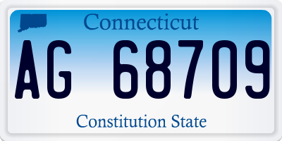 CT license plate AG68709