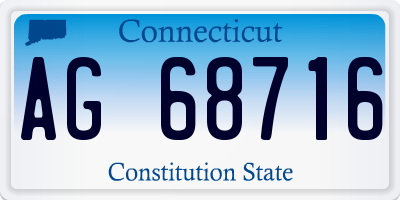 CT license plate AG68716