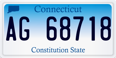 CT license plate AG68718