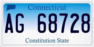 CT license plate AG68728