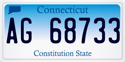 CT license plate AG68733